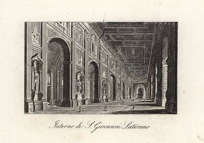 Interieur van de Aartsbasiliek van Sint-Jan van Lateranen, S. Giovanni Laterano, Rome door Unbekannt