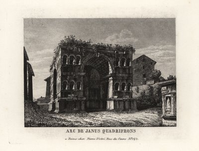 Zicht op de ruïnes van de Boog van Janus Quadrifrons, Rome door Unbekannt