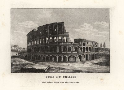 Zicht op de ruïnes van het Colosseum, Rome door Unbekannt