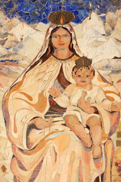 Maagd en kind. Chili. Basiliek van de Aankondiging, Nazareth, Israël door Unbekannt