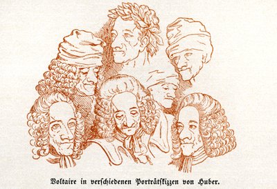 Voltaire. Diverse schetsportretten. door Unbekannter Künstler