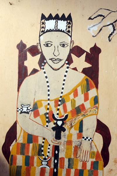 Voodoo muurschildering op een klooster, Togoville, Togo door Unbekannt