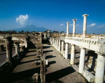 Uitzicht op het forum van Pompeii en de Vesuvius door Alec Hunter