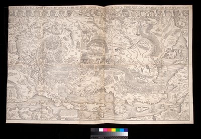 Wandkaart van de Turkse campagne van 1529 door Johann Haselberg en Christoph Zell, Neurenberg door Unbekannt