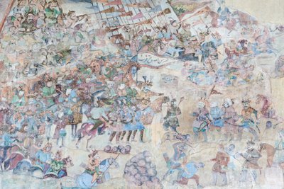 Muurschilderingen bij Qeysarieh-portaal, Naqsh-e Jahan Imam-plein, Esfahan, Iran door Unbekannter Künstler