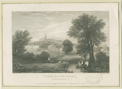 Walsall Stad - Noordelijk Uitzicht: gravure, nd [19e eeuw] door Unbekannt