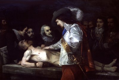 William Harvey (1578-1657) Engelse arts en fysioloog, toont hier de bloedsomloop door Unbekannter Künstler