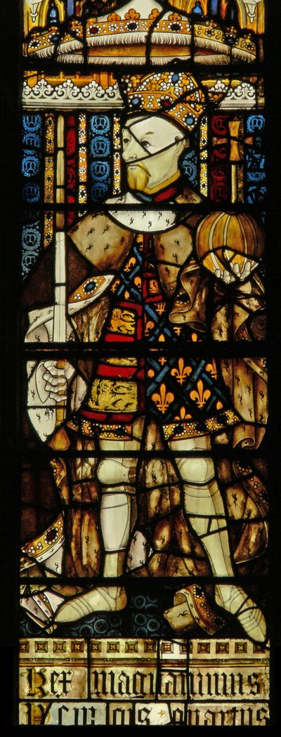 Raam met afbeelding van koning Hendrik IV (glas-in-lood) door Unbekannter Künstler