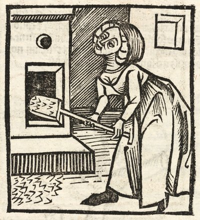 Vrouw met een schop door Unbekannt