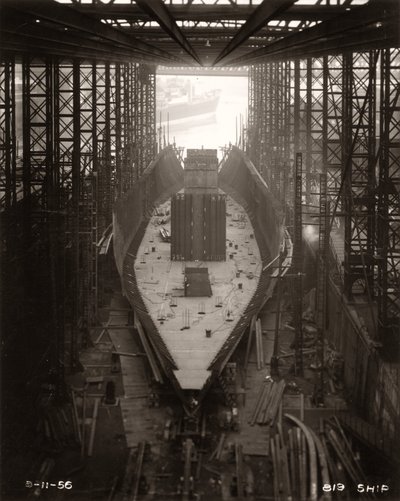 Werk begint aan de schotten van Northbank bij de scheepswerf van William Doxford & Sons, Sunderland, 8 november 1956 door Unbekannter Künstler