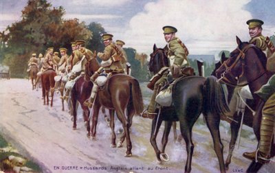 Eerste Wereldoorlog: Engelse huzaren naar het front door Unbekannter Künstler