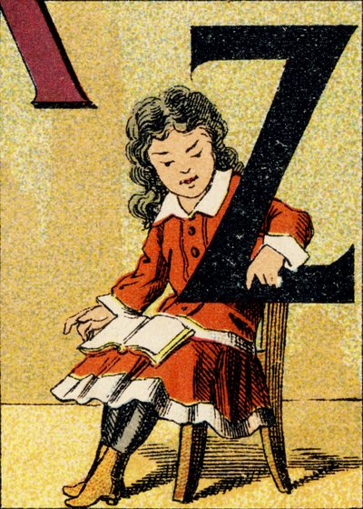 Z - Gravure uit ABCD van kleine meisjes. Pellerin & Cie, drukker-uitgever, Epinal, circa 1890. Serie A. door Unbekannt