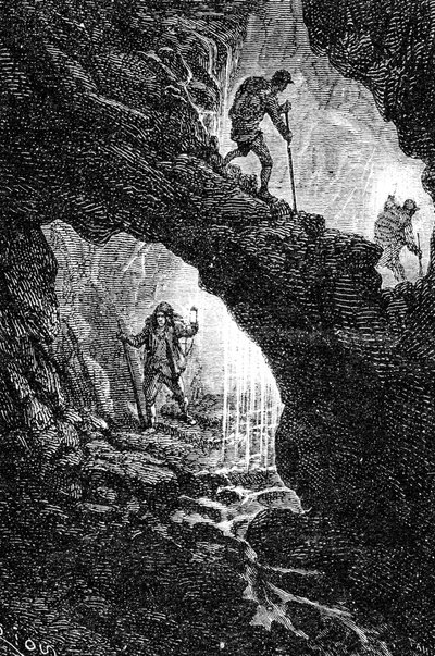 Facsimile van de roman "Reis naar het middelpunt van de aarde" door Jules Verne door Unbekannter Künstler