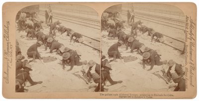 "De 25ste maakt zich klaar voor vertrek naar Cuba",1898 (foto) door Underwood & Underwood