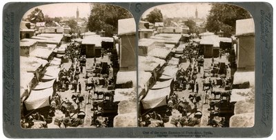 Een open bazaar in Damascus, Syrië, 1900s door Underwood and Underwood