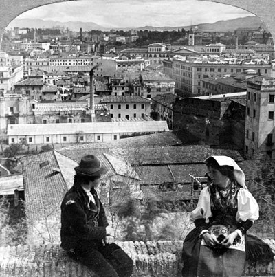 Aventijnse Heuvel en de Alban Heuvels, Rome, Italië door Underwood and Underwood