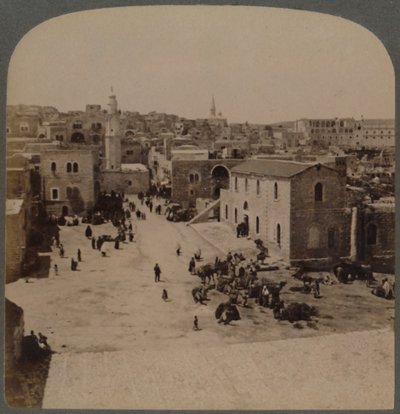 Bethlehem van Judea, de geboorteplaats van Jezus, Palestina, 1896 door Underwood and Underwood