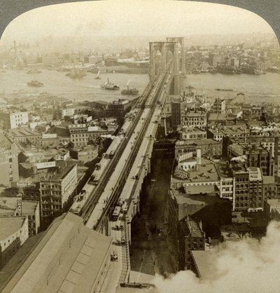 Brooklyn Bridge, New York, VS door Underwood and Underwood