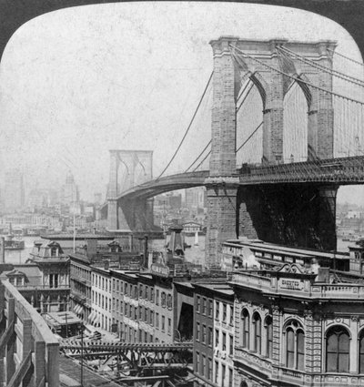 Brooklyn Bridge, New York, VS door Underwood and Underwood