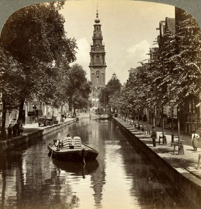 Kanaal, Amsterdam, Nederland door Underwood and Underwood