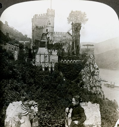 Kasteel Rheinstein, nabij Bingen, Duitsland door Underwood and Underwood