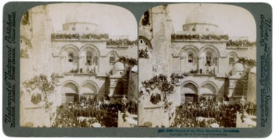 Kerk van het Heilig Graf, Jeruzalem, Palestina, 1897 door Underwood and Underwood