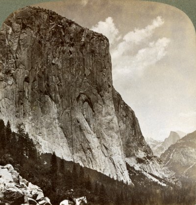 El Capitan en Half Dome, Yosemite Valley, Californië, VS, 1902 door Underwood and Underwood
