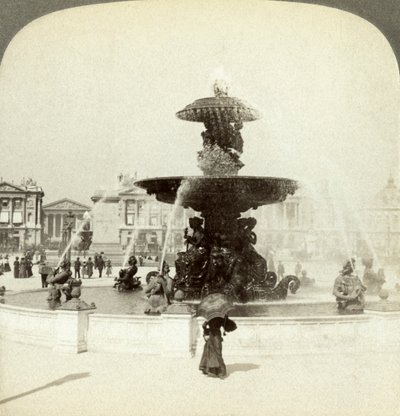 Fontein, Place de la Concorde, Parijs, Frankrijk door Underwood and Underwood