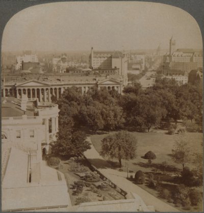Van het Ministerie van Marine...langs het Witte Huis en de Schatkist, naar het Capitool, Washington, V.S. door Underwood and Underwood