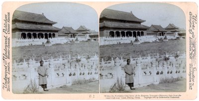 Huis van de Keizerin-weduwe, Peking, China, 1901 door Underwood and Underwood