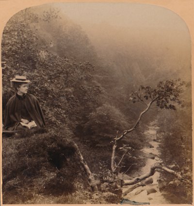 Ik geef hem dapper, maar wild als Bracklinns donderende golf - Scotts Lady of the Lake, 1898 door Underwood and Underwood