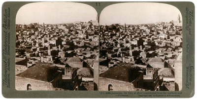 Jeruzalem, gezien vanaf de noordelijke muur, Palestina, 1897 door Underwood and Underwood