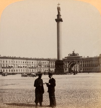 Monument voor Alexander I, Triomfboog en het Staab-gebouw, Sint-Petersburg, Rusland door Underwood and Underwood