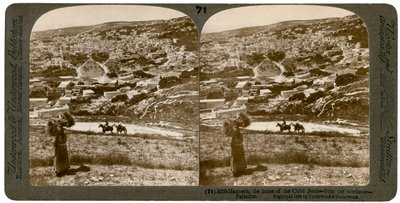 Nazareth, gezien vanuit het noordoosten, Palestina, 1900 door Underwood and Underwood