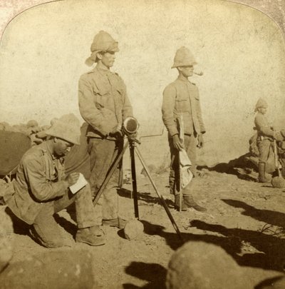 Seingevers van het Yorkshire Regiment, New Zealand Hill, Zuid-Afrika, Boerenoorlog, 1900 door Underwood and Underwood