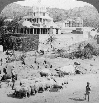 Tempels van de Jains, Mount Abu, India, 1902 door Underwood and Underwood
