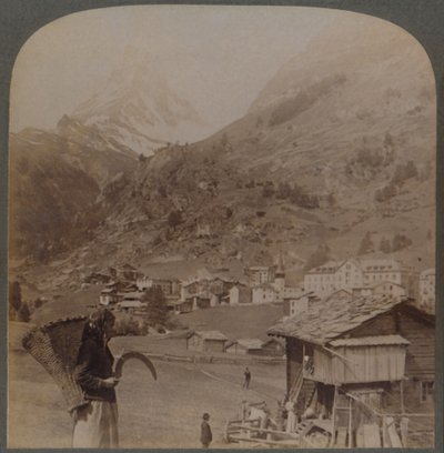 Het heiligdom van de Alpengeesten - het charmante Zermatt en de Matterhorn, Zwitserland door Underwood and Underwood