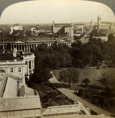 Het Witte Huis en het Schatkistgebouw, Washington DC, VS door Underwood and Underwood