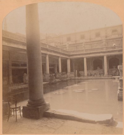 Het oude Romeinse Bad, Bath, Engeland, 1900 door Underwood and Underwood