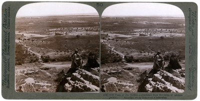 De vlakte van de Jordaan, gezien vanaf de ruïnes van het oude Jericho, Palestina, 1903 door Underwood and Underwood