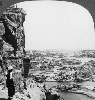 De tweede cataract van de Nijl gezien vanuit het zuidwesten, Egypte, 1905 door Underwood and Underwood