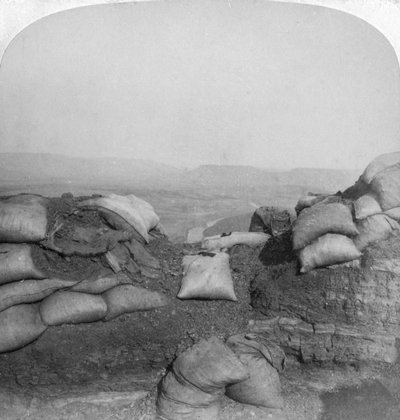 Uitzicht vanaf Spion Kop, Zuid-Afrika, 2e Boerenoorlog, 1901 door Underwood and Underwood