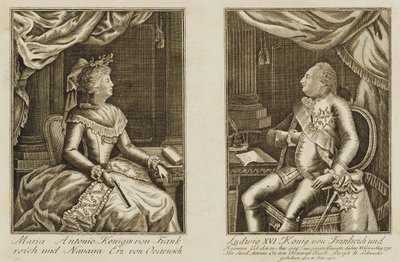 Maria Antonie en Louis XVI door Unidentified