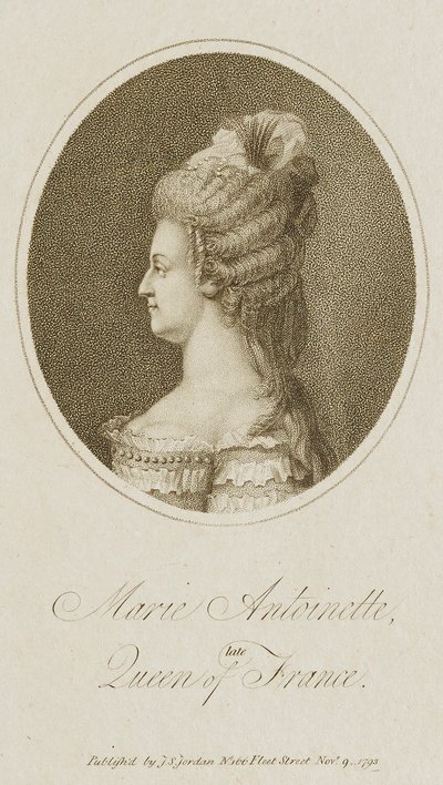 Marie Antoinette, overleden koningin van Frankrijk door Unidentified