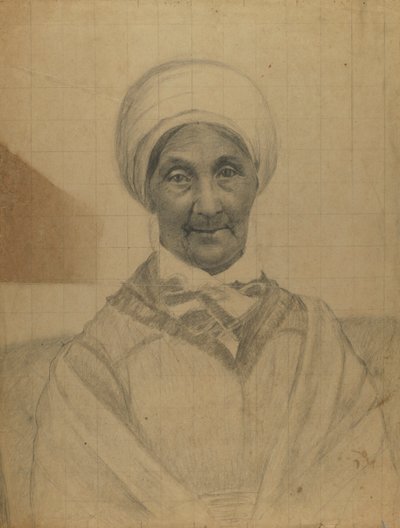 Oude vrouw met tulband door Unidentified