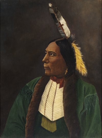 Portret van een Amerikaanse indiaan door Unidentified