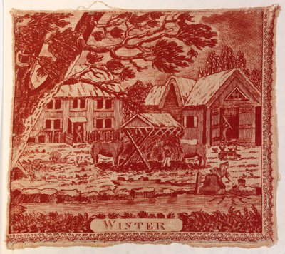 Textielfragment: De vier seizoenen door Unidentified
