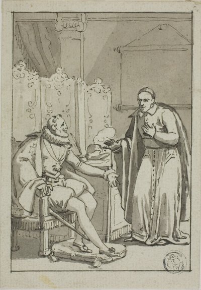 Publiek van Kardinaal met Hendrik IV door Unknown