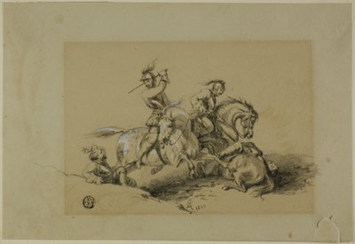 Strijd van de Cavaliers door Unknown
