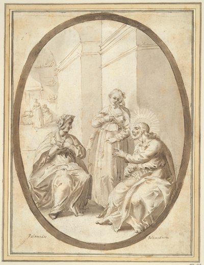 Christus in het huis van Martha en Maria door Unknown